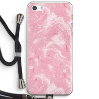CaseCompany Abstract Painting Pink: iPhone 5 / 5S / SE Transparant Hoesje met koord