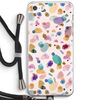 CaseCompany Terrazzo Memphis Pink: iPhone 5 / 5S / SE Transparant Hoesje met koord