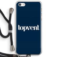 CaseCompany Topvent Navy: iPhone 5 / 5S / SE Transparant Hoesje met koord