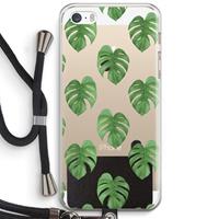 CaseCompany Monstera leaves: iPhone 5 / 5S / SE Transparant Hoesje met koord