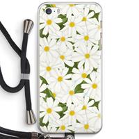 CaseCompany Summer Daisies: iPhone 5 / 5S / SE Transparant Hoesje met koord