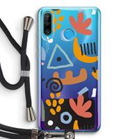 CaseCompany Abstract: Huawei P30 Lite Transparant Hoesje met koord