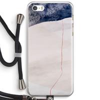 CaseCompany Stone White: iPhone 5 / 5S / SE Transparant Hoesje met koord