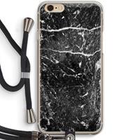 CaseCompany Zwart marmer: iPhone 6 / 6S Transparant Hoesje met koord