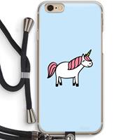 CaseCompany Eenhoorn: iPhone 6 / 6S Transparant Hoesje met koord