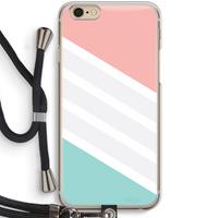 CaseCompany Strepen pastel: iPhone 6 / 6S Transparant Hoesje met koord