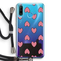 CaseCompany Ondersteboven verliefd: Huawei P30 Lite Transparant Hoesje met koord