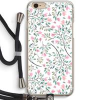 CaseCompany Sierlijke bloemen: iPhone 6 / 6S Transparant Hoesje met koord