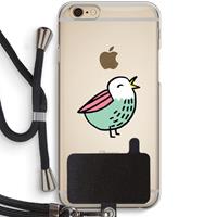 CaseCompany Birdy: iPhone 6 / 6S Transparant Hoesje met koord