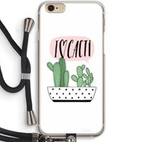 CaseCompany I love cacti: iPhone 6 / 6S Transparant Hoesje met koord