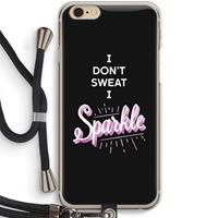 CaseCompany Sparkle quote: iPhone 6 / 6S Transparant Hoesje met koord