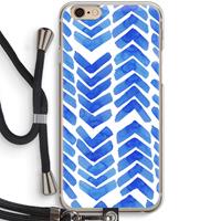 CaseCompany Blauwe pijlen: iPhone 6 / 6S Transparant Hoesje met koord