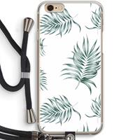 CaseCompany Simple leaves: iPhone 6 / 6S Transparant Hoesje met koord