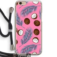 CaseCompany Kokosnoot roze: iPhone 6 / 6S Transparant Hoesje met koord