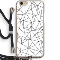 CaseCompany Geometrische lijnen zwart: iPhone 6 / 6S Transparant Hoesje met koord
