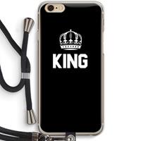 CaseCompany King zwart: iPhone 6 / 6S Transparant Hoesje met koord