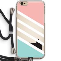 CaseCompany Strepen pastel: iPhone 6 / 6S Transparant Hoesje met koord