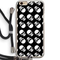 CaseCompany Musketon Skulls: iPhone 6 / 6S Transparant Hoesje met koord