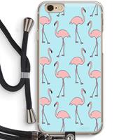 CaseCompany Anything Flamingoes: iPhone 6 / 6S Transparant Hoesje met koord