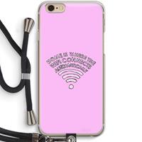 CaseCompany Home Is Where The Wifi Is: iPhone 6 / 6S Transparant Hoesje met koord
