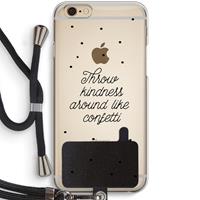 CaseCompany Confetti: iPhone 6 / 6S Transparant Hoesje met koord