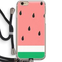 CaseCompany Watermeloen: iPhone 6 / 6S Transparant Hoesje met koord