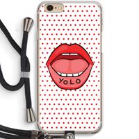 CaseCompany Yolo Denise: iPhone 6 / 6S Transparant Hoesje met koord