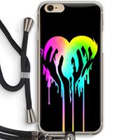 CaseCompany Hold My Heart: iPhone 6 / 6S Transparant Hoesje met koord