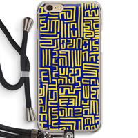 CaseCompany Majorelle Blue Print: iPhone 6 / 6S Transparant Hoesje met koord