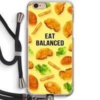 CaseCompany Eat Balanced: iPhone 6 / 6S Transparant Hoesje met koord
