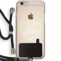 CaseCompany Best heart pastel: iPhone 6 / 6S Transparant Hoesje met koord