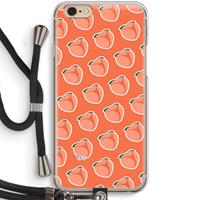 CaseCompany Just peachy: iPhone 6 / 6S Transparant Hoesje met koord