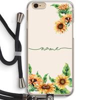 CaseCompany Zonnebloemen: iPhone 6 / 6S Transparant Hoesje met koord