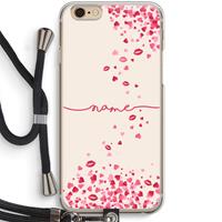 CaseCompany Hartjes en kusjes: iPhone 6 / 6S Transparant Hoesje met koord