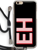 CaseCompany Monogram: iPhone 6 / 6S Transparant Hoesje met koord