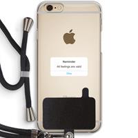 CaseCompany Reminder: iPhone 6 / 6S Transparant Hoesje met koord