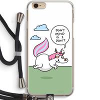 CaseCompany Unicorn: iPhone 6 / 6S Transparant Hoesje met koord