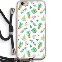 CaseCompany Ananas bladeren: iPhone 6 / 6S Transparant Hoesje met koord