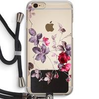 CaseCompany Mooie bloemen: iPhone 6 / 6S Transparant Hoesje met koord