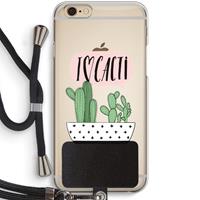 CaseCompany I love cacti: iPhone 6 / 6S Transparant Hoesje met koord
