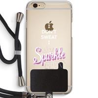 CaseCompany Sparkle quote: iPhone 6 / 6S Transparant Hoesje met koord