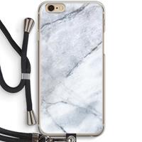 CaseCompany Witte marmer: iPhone 6 / 6S Transparant Hoesje met koord