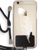 CaseCompany Pluim: iPhone 6 / 6S Transparant Hoesje met koord