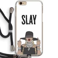 CaseCompany Slay All Day: iPhone 6 / 6S Transparant Hoesje met koord