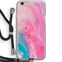 CaseCompany Roze explosie: iPhone 6 / 6S Transparant Hoesje met koord