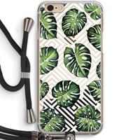 CaseCompany Geometrische jungle: iPhone 6 / 6S Transparant Hoesje met koord