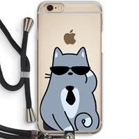 CaseCompany Cool cat: iPhone 6 / 6S Transparant Hoesje met koord