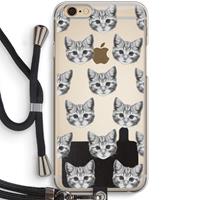CaseCompany Kitten: iPhone 6 / 6S Transparant Hoesje met koord