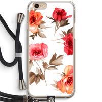 CaseCompany Roosjes: iPhone 6 / 6S Transparant Hoesje met koord
