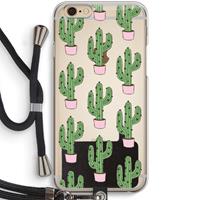CaseCompany Cactus Lover: iPhone 6 / 6S Transparant Hoesje met koord